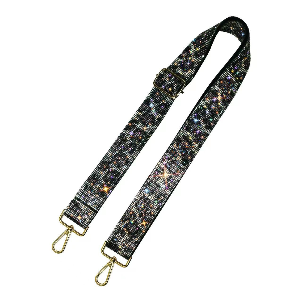 RS038L Sparkling Rhinestone Leopard Guitar Strap