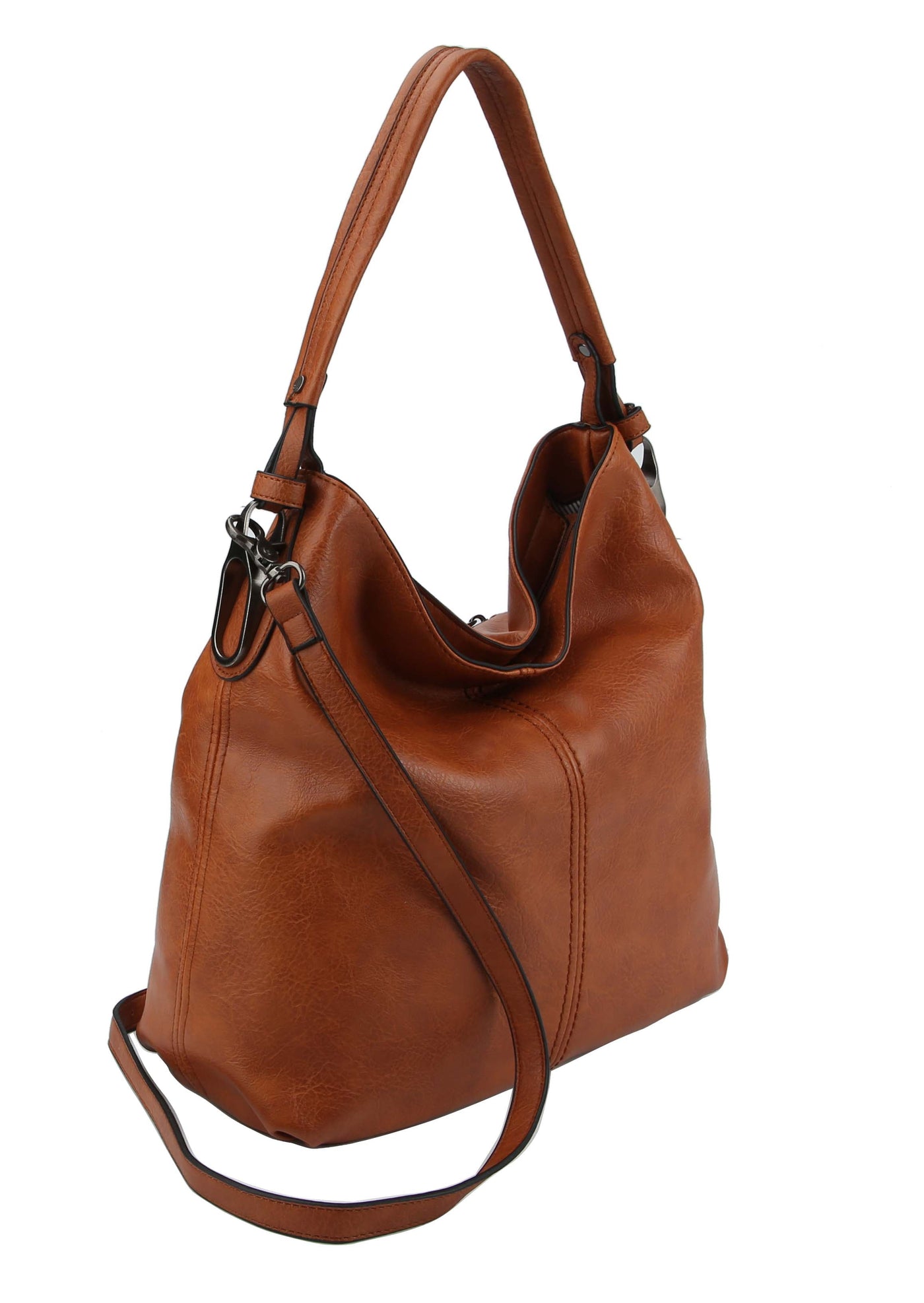 LHL001-2 Side Metal Accent Hobo Bag