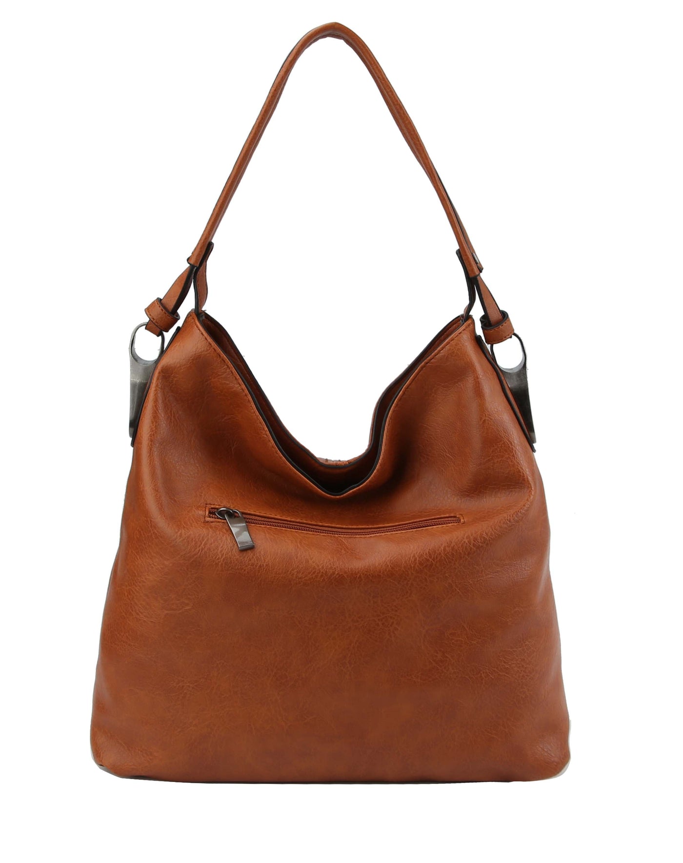 LHL001-2 Side Metal Accent Hobo Bag