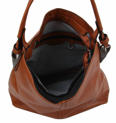 LHL001-2 Side Metal Accent Hobo Bag