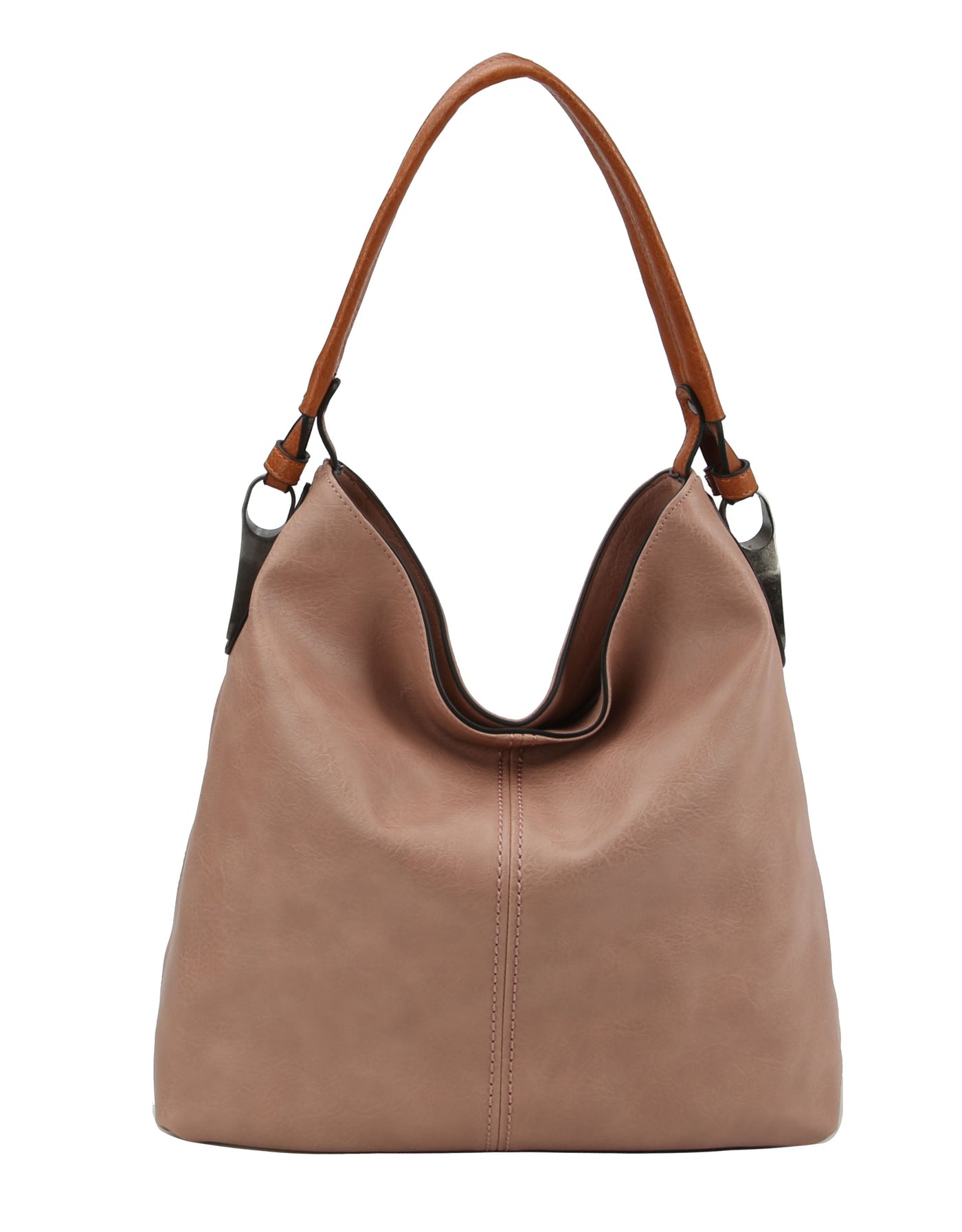 LHL001-2 Side Metal Accent Hobo Bag