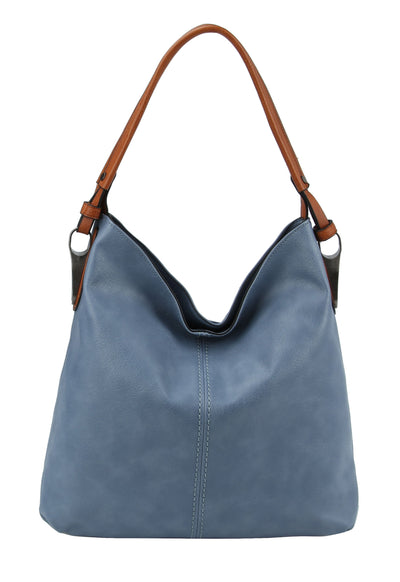 LHL001-2 Side Metal Accent Hobo Bag