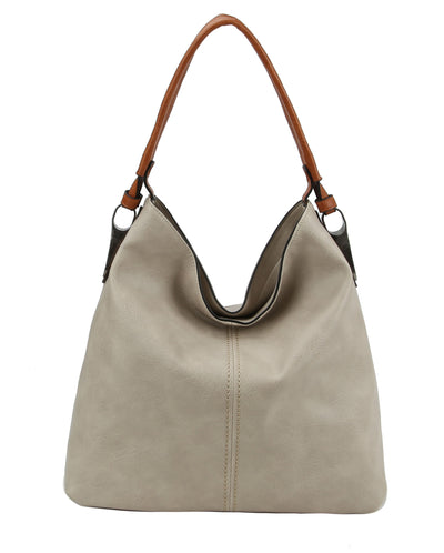 LHL001-2 Side Metal Accent Hobo Bag