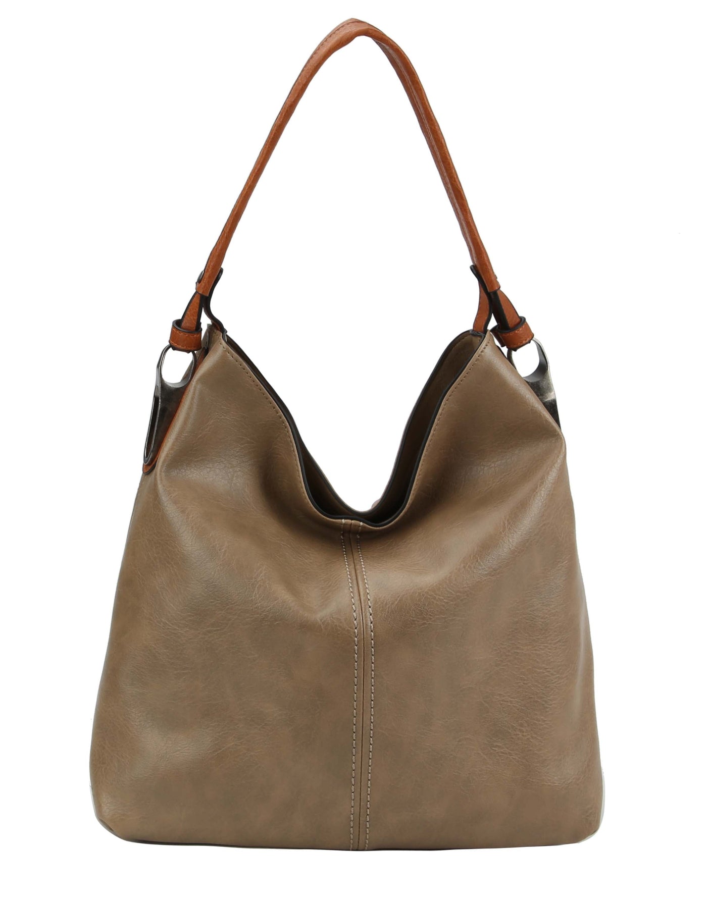 LHL001-2 Side Metal Accent Hobo Bag