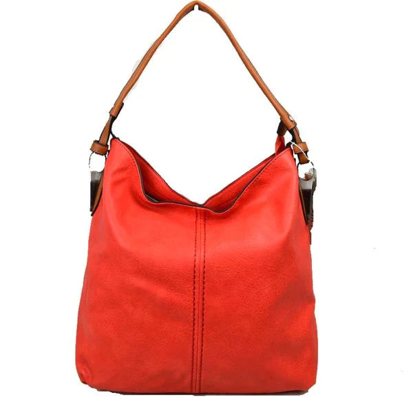 LHL001-2 Side Metal Accent Hobo Bag