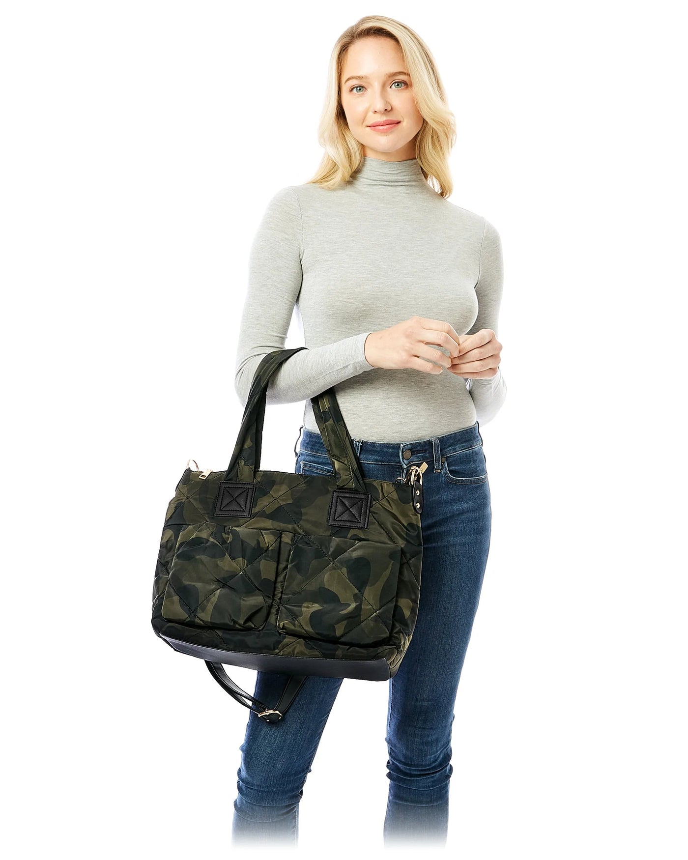 LOA247 Camo Puffer Tote/Quilted Messenger