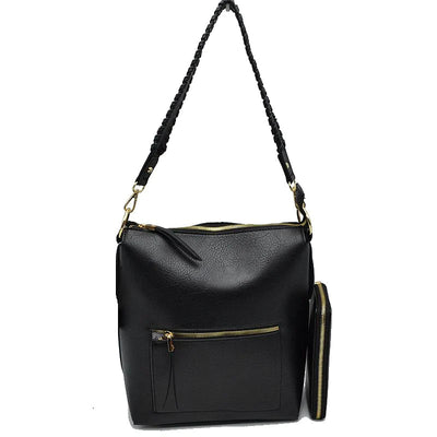 LQF034 Whipstitch Handle Shoulder Bag With Wallet