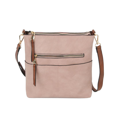 LQF038 Elina Zipper Front Crossbody Bag