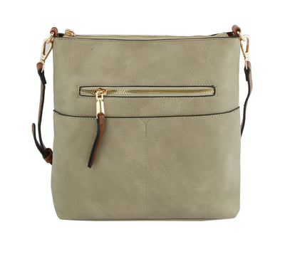 LQF038 Elina Zipper Front Crossbody Bag