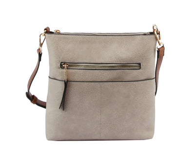 LQF038 Elina Zipper Front Crossbody Bag