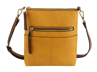 LQF038 Elina Zipper Front Crossbody Bag