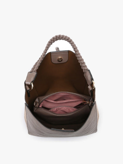 M2175 Dina Contrast Tote w/ Tassel