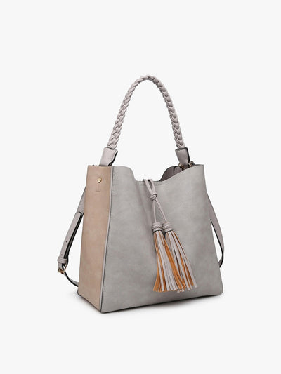 M2175 Dina Contrast Tote w/ Tassel