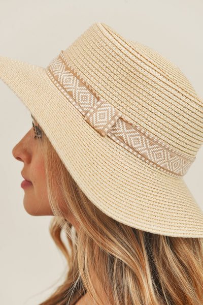 MH0070 Tribal Band Flat Top Sun Hat