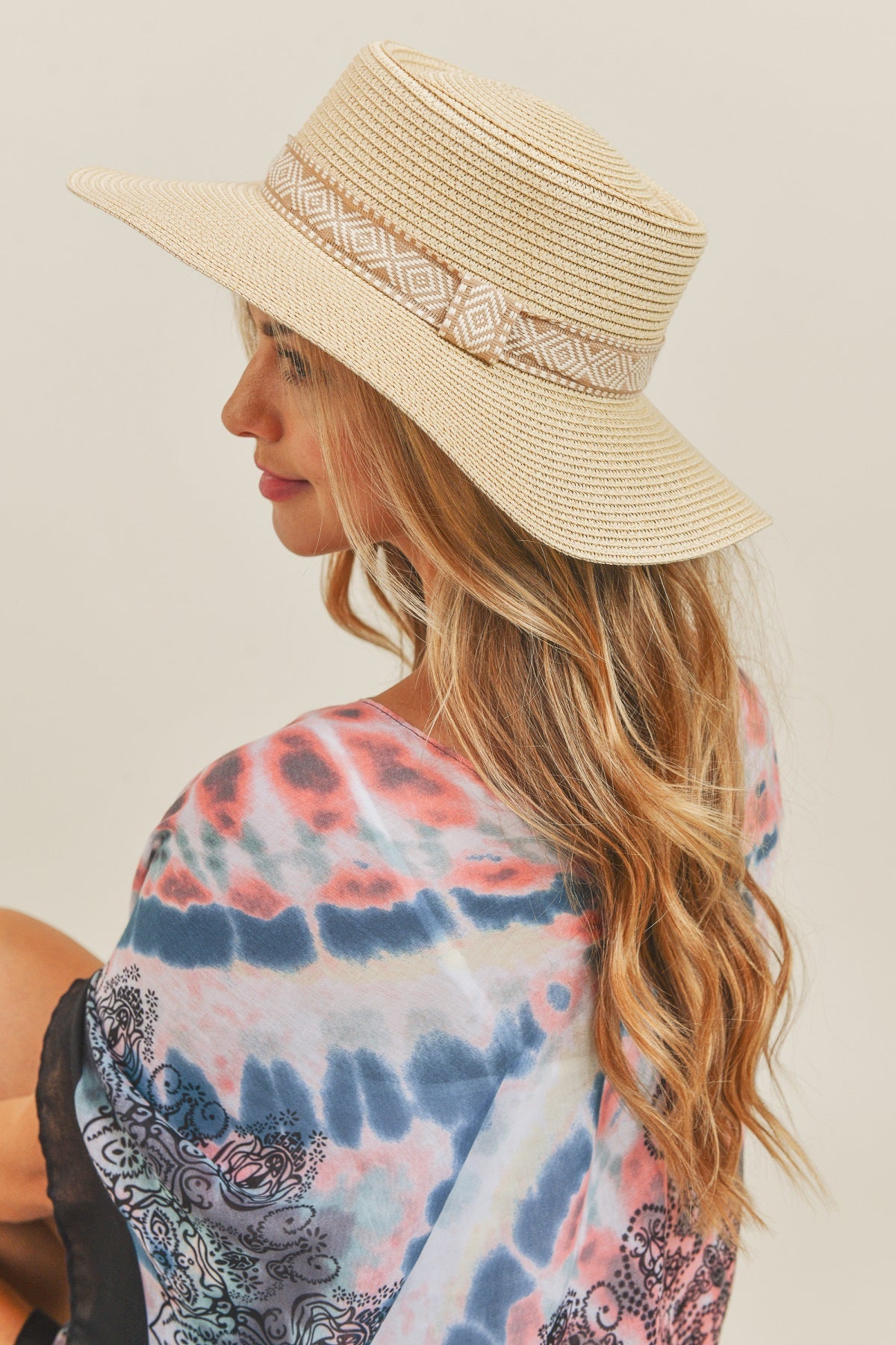 MH0070 Tribal Band Flat Top Sun Hat