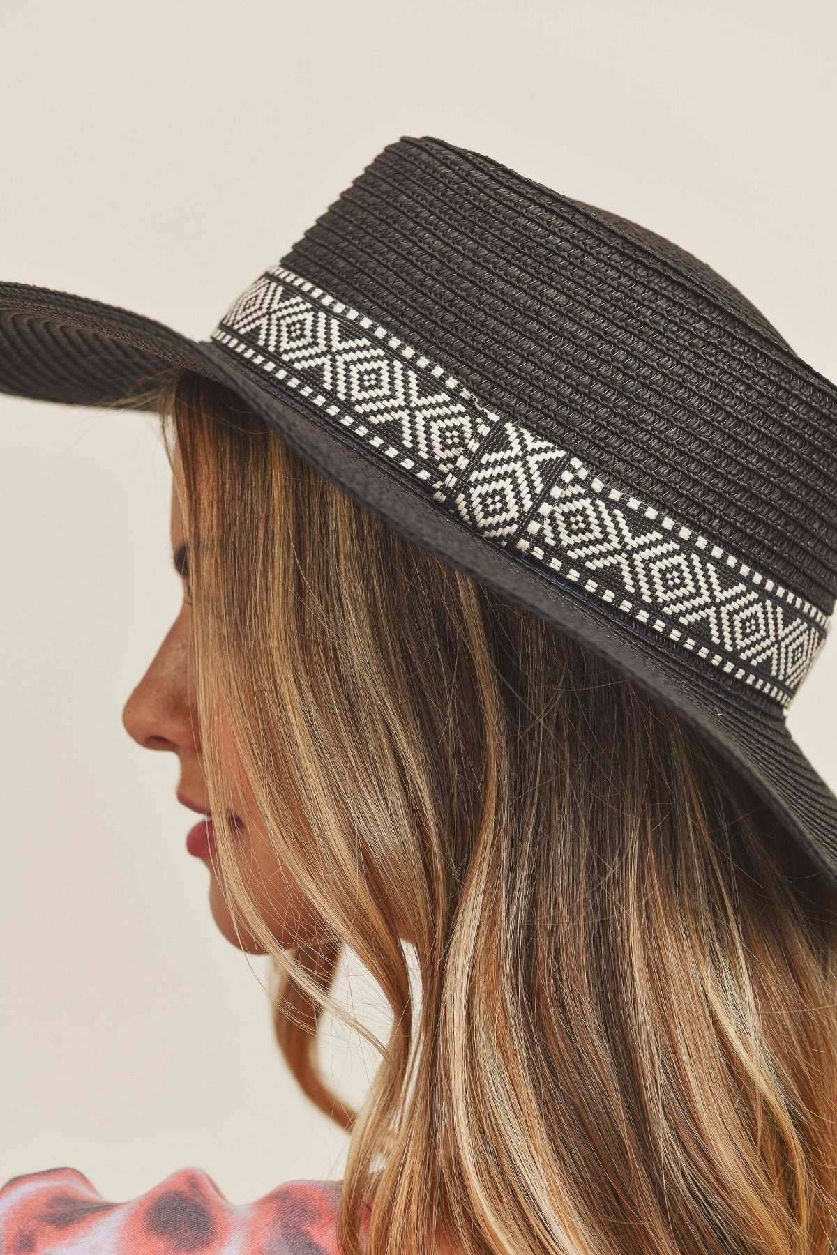 MH0070 Tribal Band Flat Top Sun Hat