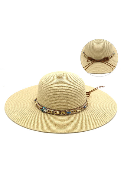 MH0103 Multi Beaded Band Floppy Hat