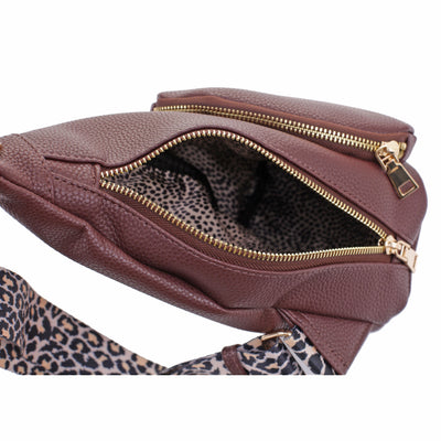 ML20175 Erica Leopard Strap Sling Bag