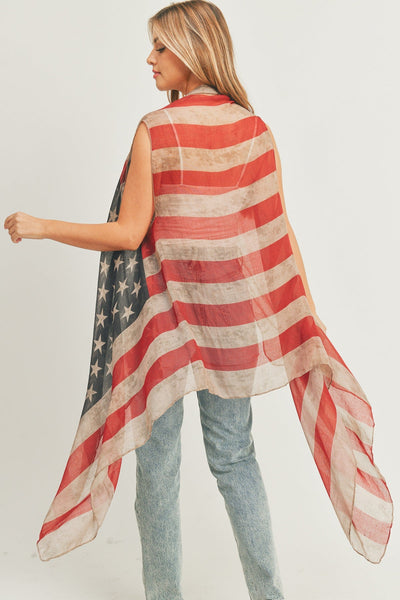MS0065 Vintage American Flag Kimono
