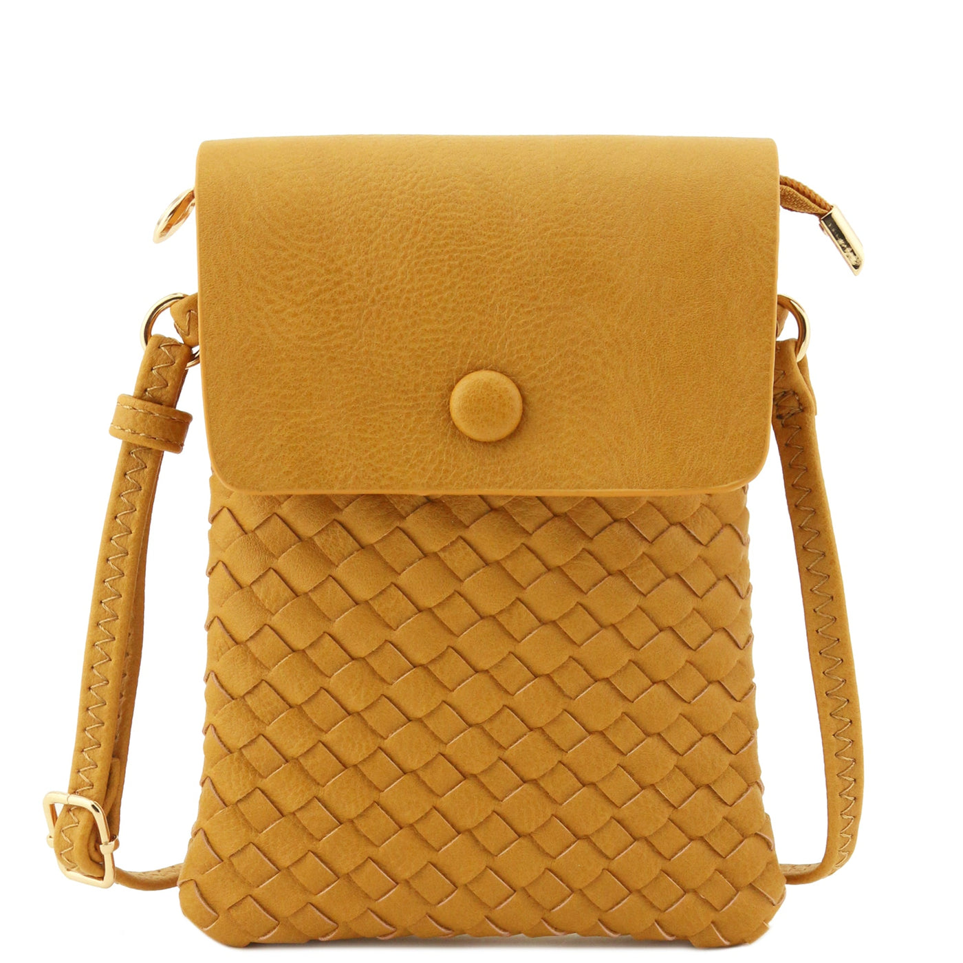 WU115 Wanda Woven Flapover Crossbody Bag Cell Phone Purse