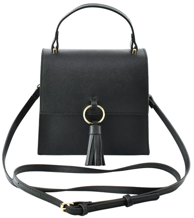 PB704 Fashion Ring Tassel Flap Crossbody Satchel Bag