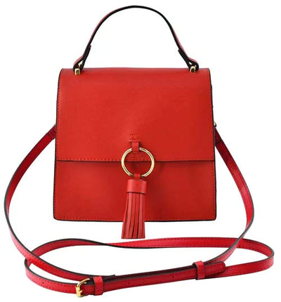 PB704 Fashion Ring Tassel Flap Crossbody Satchel Bag