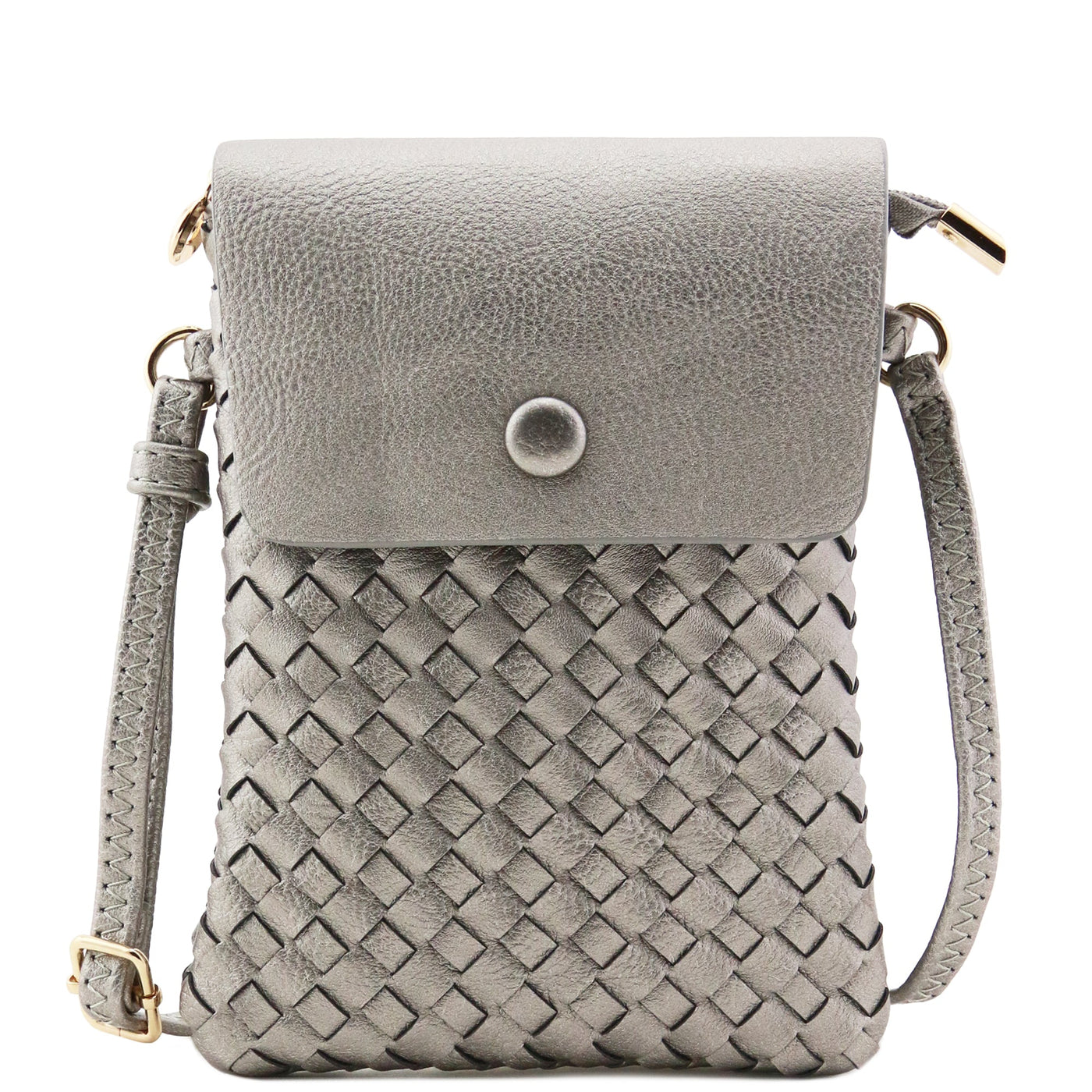 WU115 Wanda Woven Flapover Crossbody Bag Cell Phone Purse