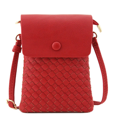 WU115 Wanda Woven Flapover Crossbody Bag Cell Phone Purse