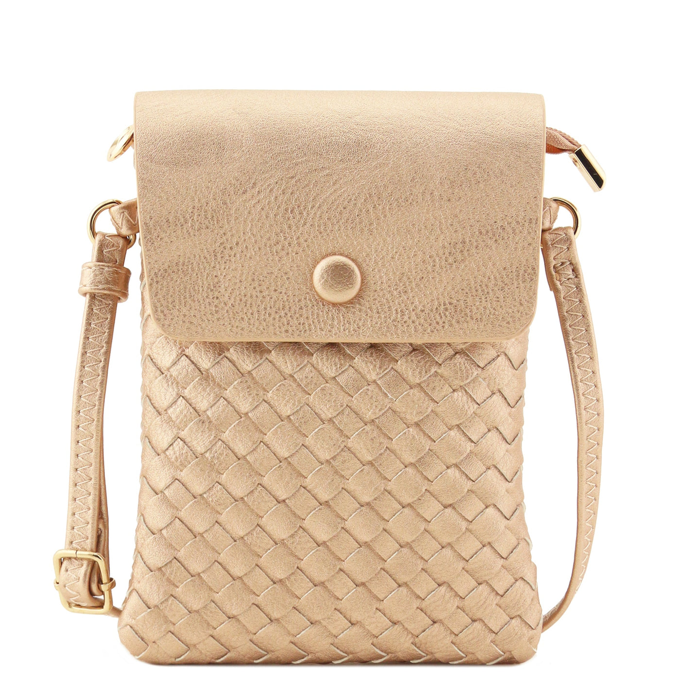 WU115 Wanda Woven Flapover Crossbody Bag Cell Phone Purse