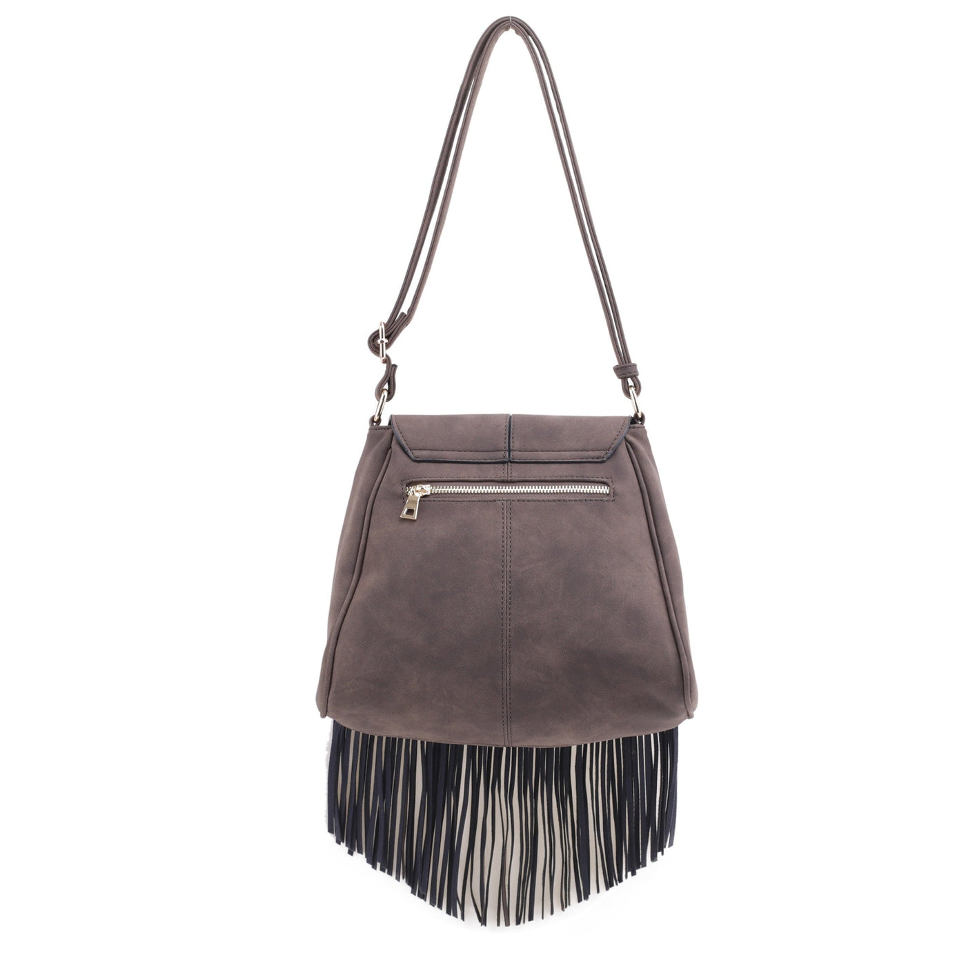 SJ20308 Michelle Boho Fringe Vegan Suede Crossbody Bag