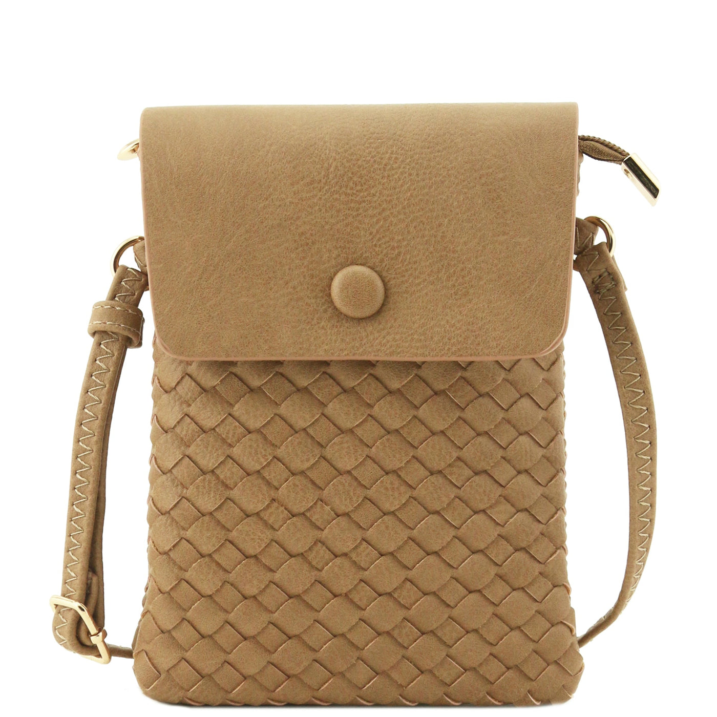 WU115 Wanda Woven Flapover Crossbody Bag Cell Phone Purse