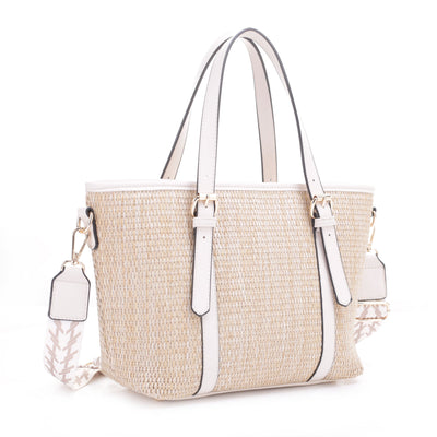 SW20382 Carry Straw Tote with Fashion Guitar Strap
