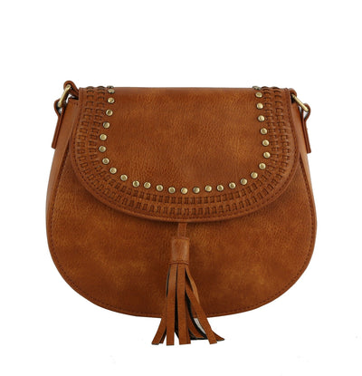 TDM0033 Stud Accent Crossbody w/ Tassel