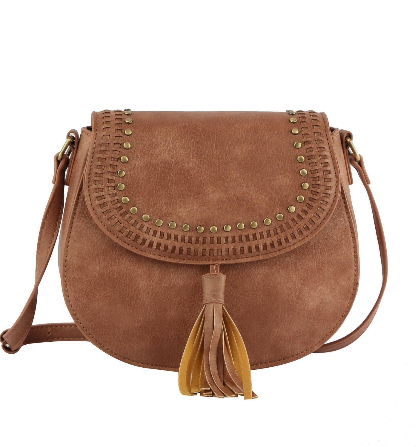 TDM0033 Stud Accent Crossbody w/ Tassel