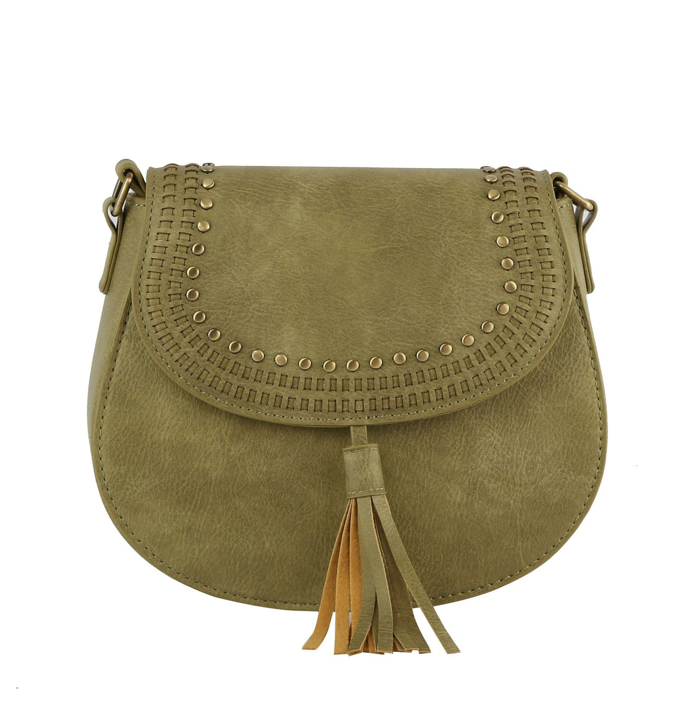 TDM0033 Stud Accent Crossbody w/ Tassel