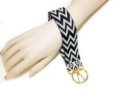 TG10268 Herringbone Patterned Wristband Keychain