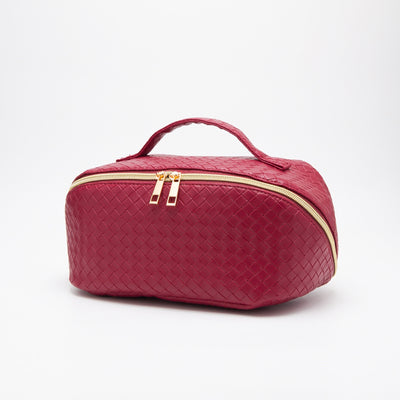 TG10541 Trixie Woven Leather Makeup/Toiletry Bag