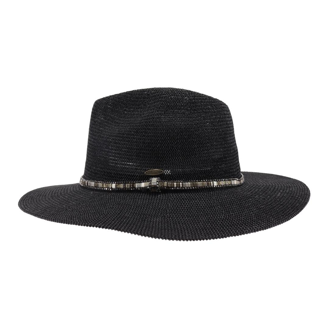 KP014 C.C Brand Lilian Multi Thread Rhinestone Band Panama Hat