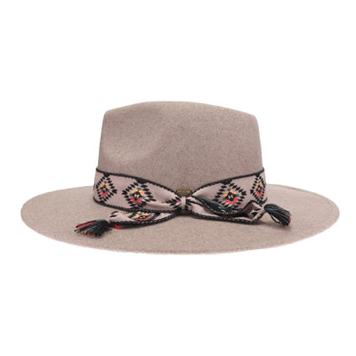 WF10 Gianna Felt Panama Hat With Aztec Band
