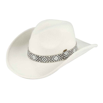 VCC0076 Mandy Cowboy Hat With Aztec Bead Trim