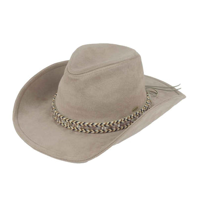 VCC0077 Anastasia Suede Cowboy Hat With Multi Thread Trim