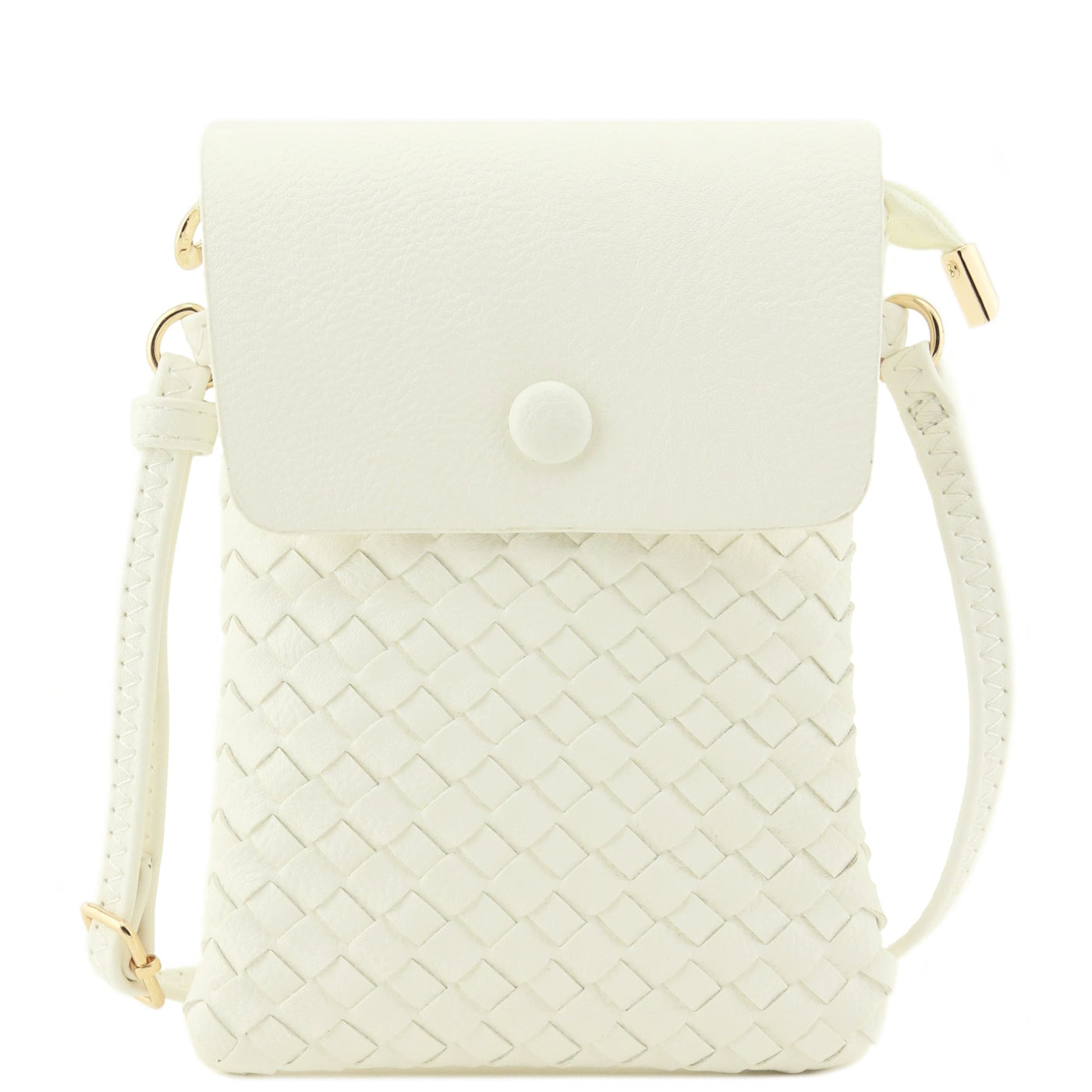 WU115 Wanda Woven Flapover Crossbody Bag Cell Phone Purse