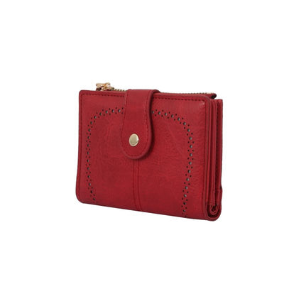 YX25766 Lena Vegan Leather Laser Cut Out Detail Wallet