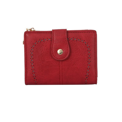 YX25766 Lena Vegan Leather Laser Cut Out Detail Wallet