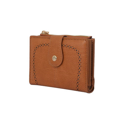 YX25766 Lena Vegan Leather Laser Cut Out Detail Wallet