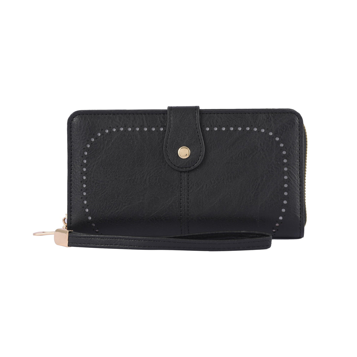 YX25793 Rachel Vegan Leather Laser Cut Out Detail Wallet/Wristlet