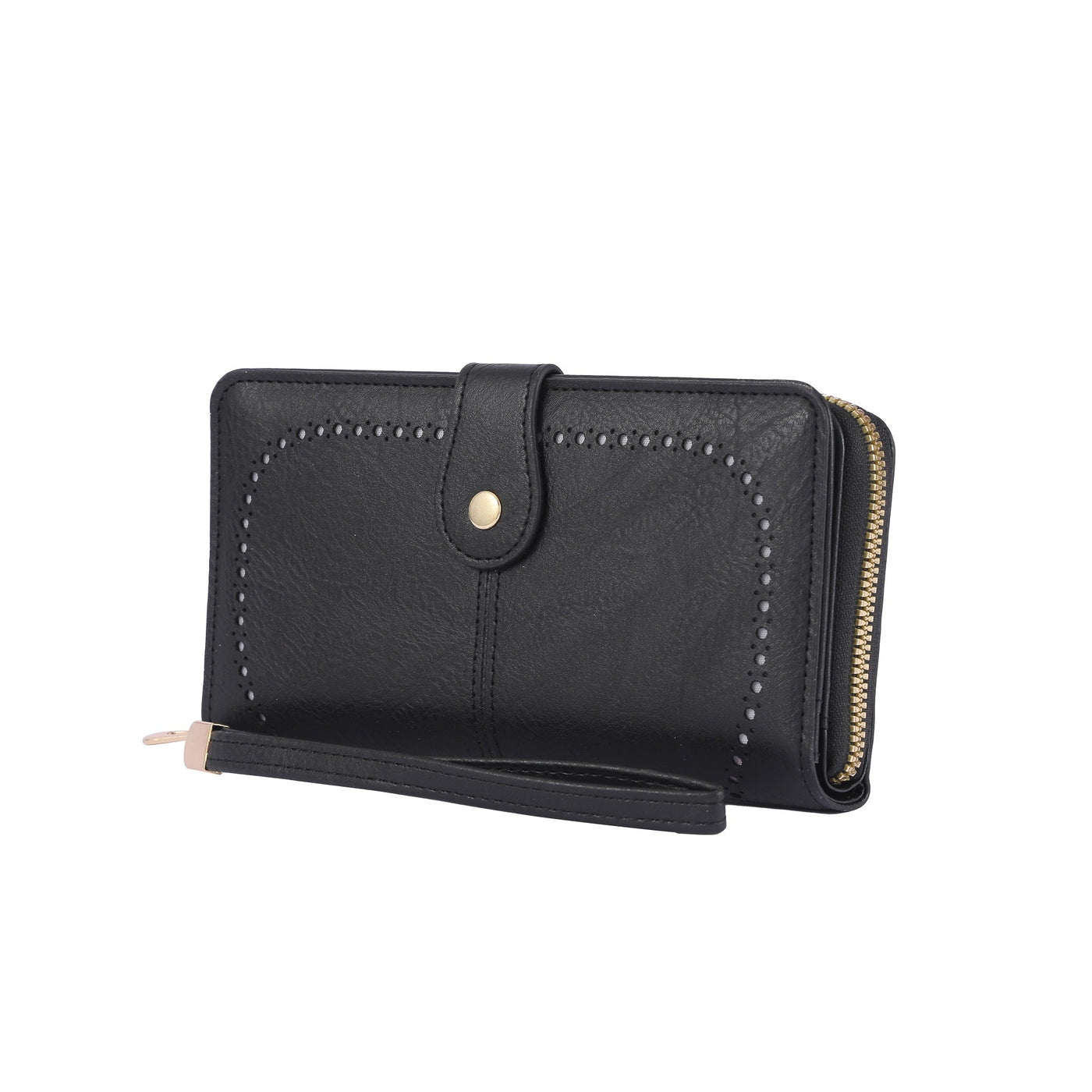 YX25793 Rachel Vegan Leather Laser Cut Out Detail Wallet/Wristlet