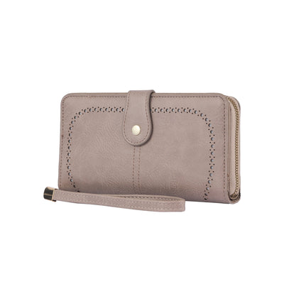 YX25793 Rachel Vegan Leather Laser Cut Out Detail Wallet/Wristlet