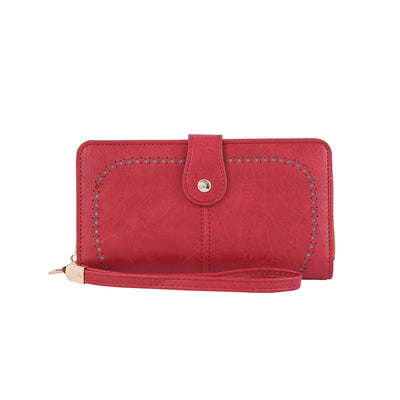 YX25793 Rachel Vegan Leather Laser Cut Out Detail Wallet/Wristlet