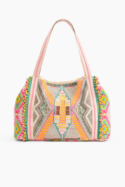 AB20-001 Hand Beaded Impala Aztec Tote - Honeytote